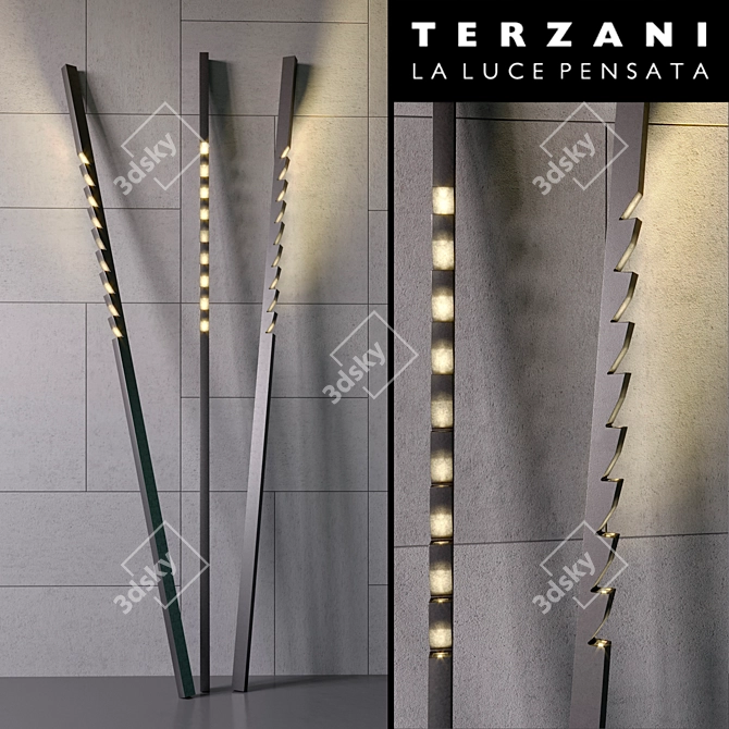 Sleek Zigzag Lamp - TERZANI 3D model image 1