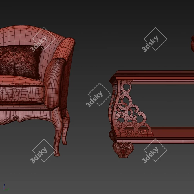 Carpanese Collection: Sofa, Armchair, Table 3D model image 3