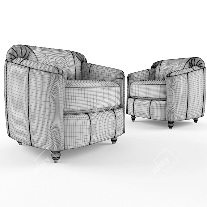 Modern Round Leg Swivel Glider 3D model image 2