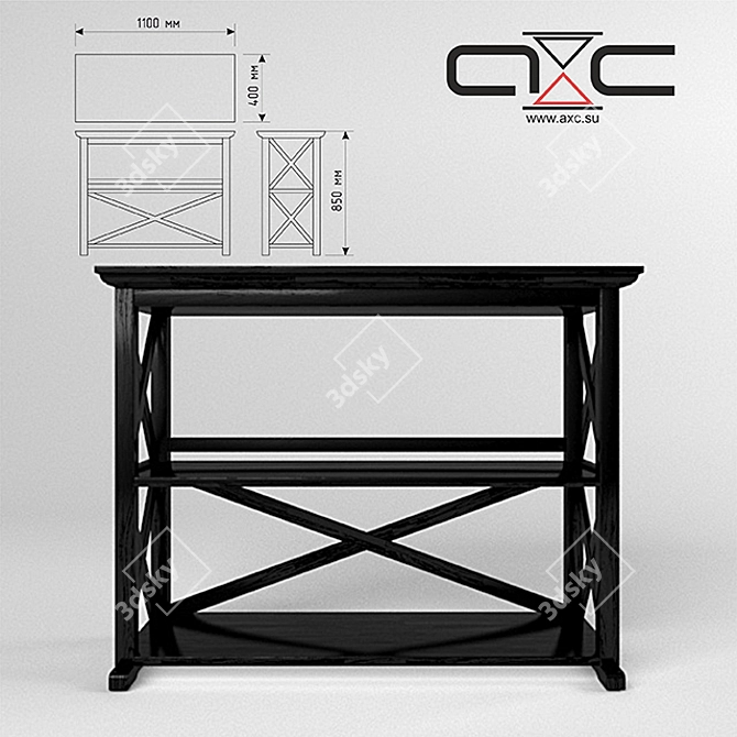 Natural Wood Floor Shelf 3D model image 2