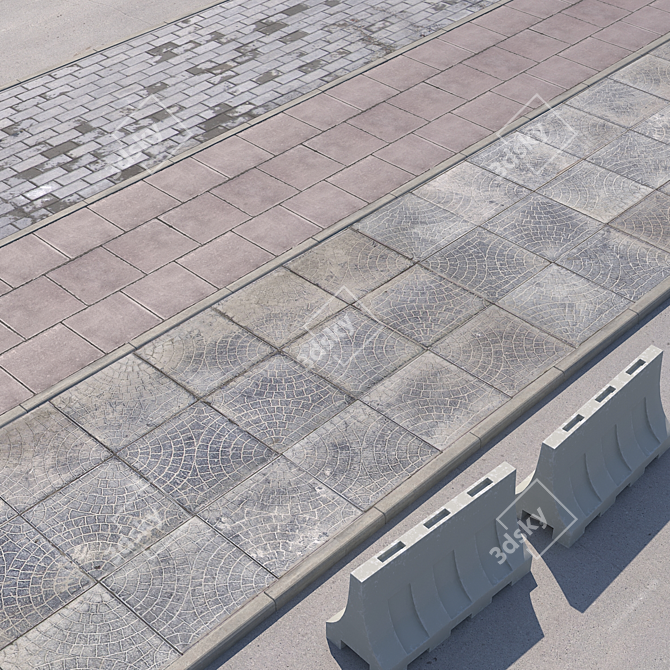 Versatile Sidewalk & Road Set 3D model image 1