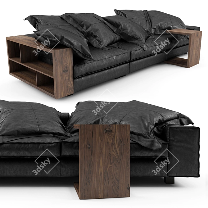 Luxury Leather Sofa: Al Jazar 3D model image 1