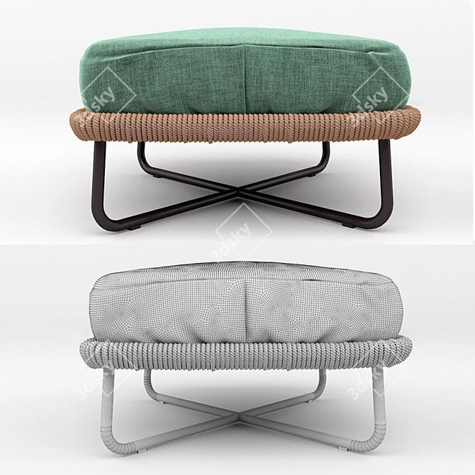 Varaschin Babylon Day-bed and Pouf 3D model image 3
