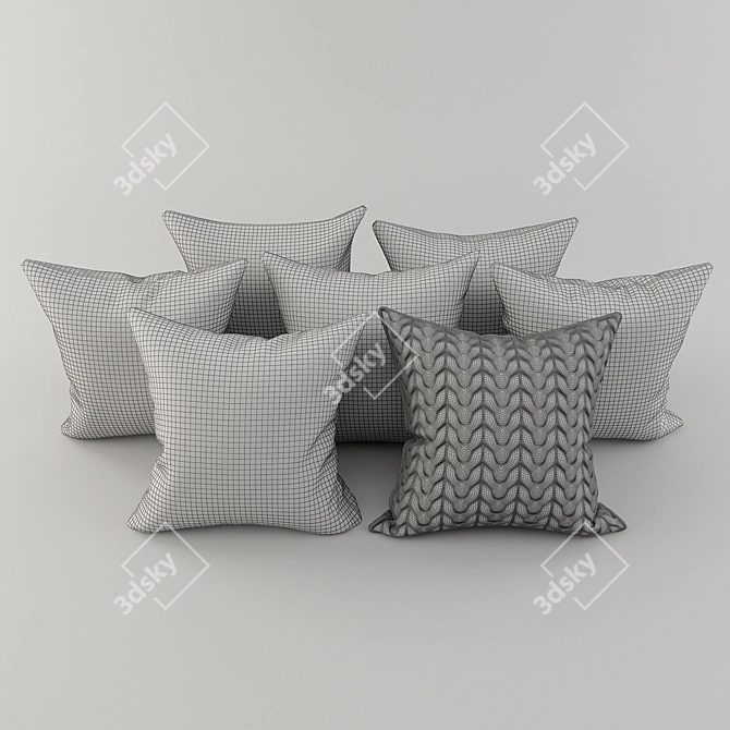 H&M Home New Year Pillow Set - 7 Decorative Pillows 3D model image 3