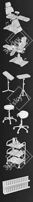 Tattoo Studio Furniture Set 3D model image 3