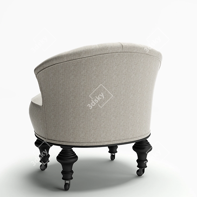 Elegant French Boudoir Chairs 3D model image 2