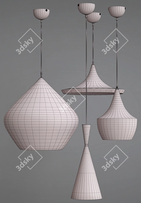 Elegant Tom Dixon Copper Pendant 3D model image 3
