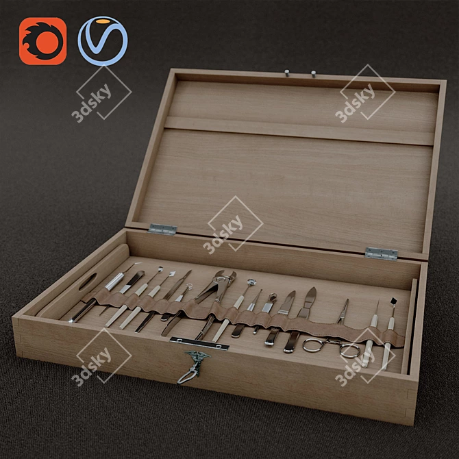 Premium Surgical Set: 15-Piece Professional Tools Kit 3D model image 1