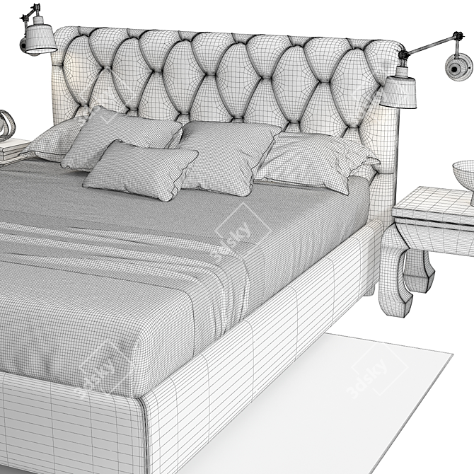 Bolzan Bed with Sienna Design 3D model image 3