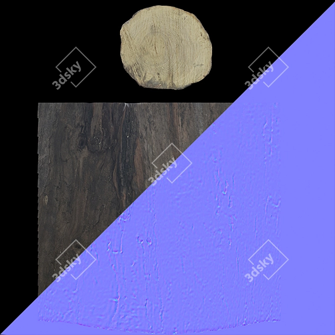 Acacia Stump: Photorealistic 3D Model 3D model image 3