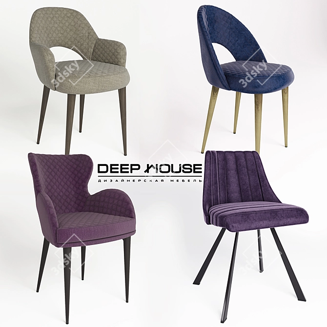 Sleek Seating Solution: Deephouse Chair 2 3D model image 1