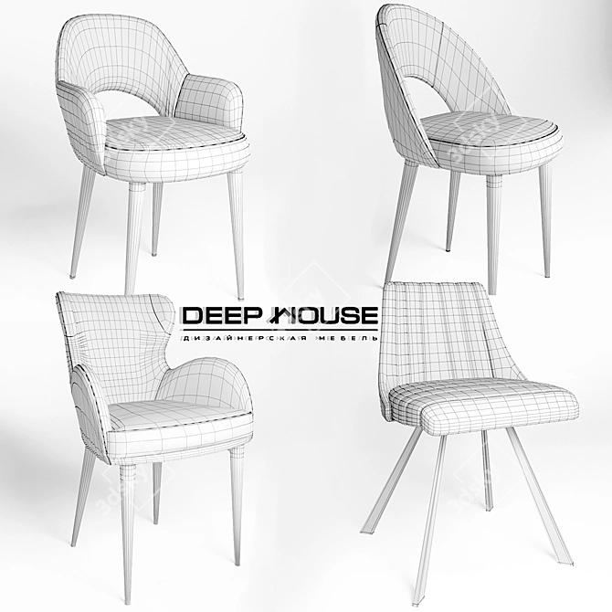 Sleek Seating Solution: Deephouse Chair 2 3D model image 2