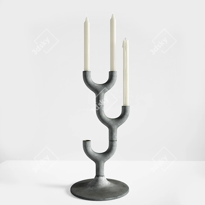 Elegant Mini Candle Holders 3D model image 1