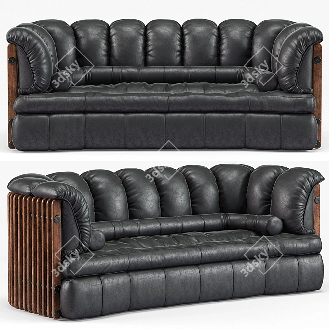 Isle D'Palm 3-Seater Sofa: Modern Comfort at its Finest 3D model image 1