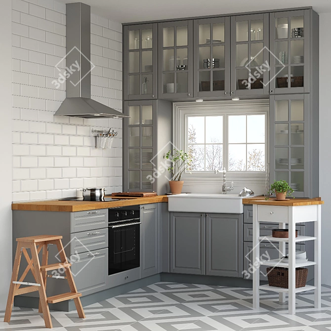 IKEA METHOD Kitchen Set 3D model image 1