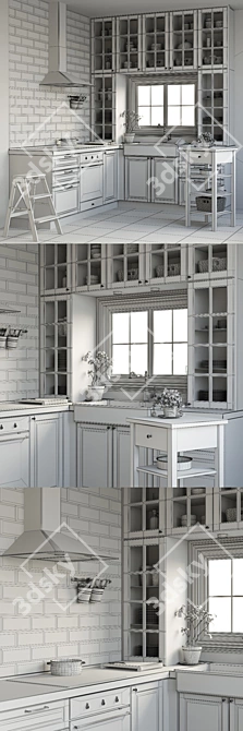 IKEA METHOD Kitchen Set 3D model image 3