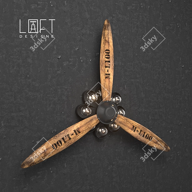 Modern Propeller Sconce 3D model image 1