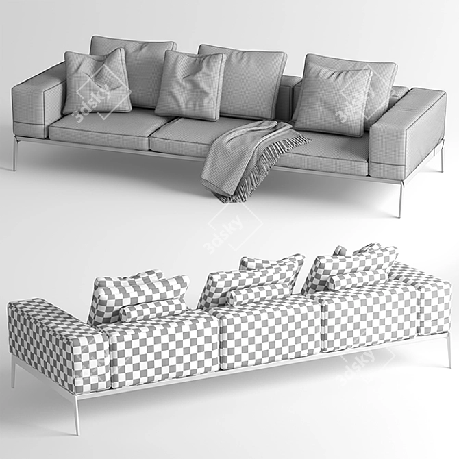 Modern Flexform lifesteel Sofa 3D model image 2