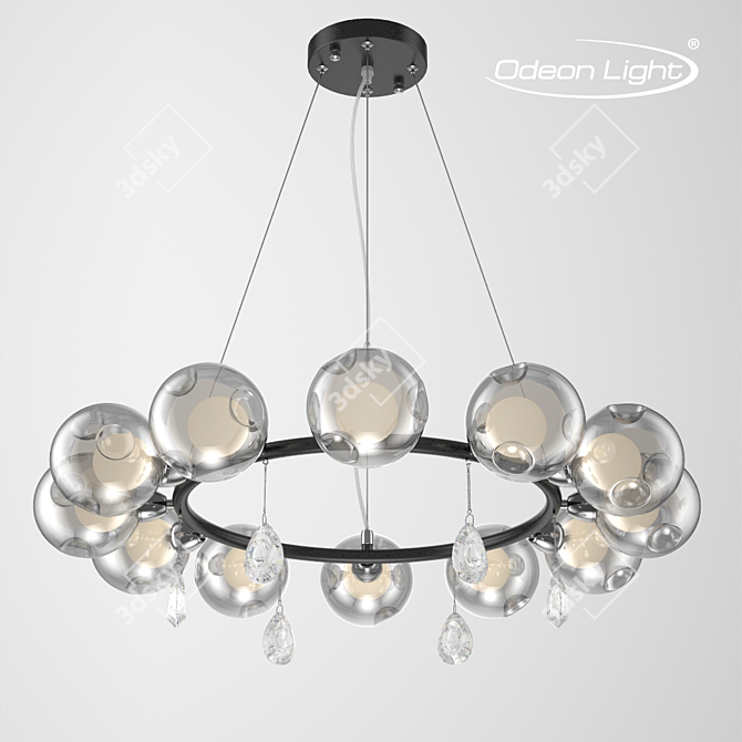 Elegant MAGNO Chandelier: ODEON LIGHT 3982/12 3D model image 1