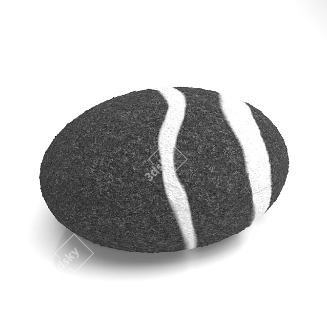 Handcrafted Felted Stone Pouf 3D model image 1