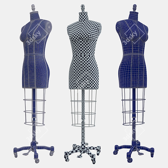 Collapsible Shoulders Dress Form, Size 6 3D model image 3