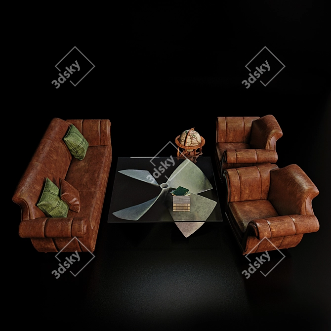 Elegant Regency Collection Sofa 3D model image 3