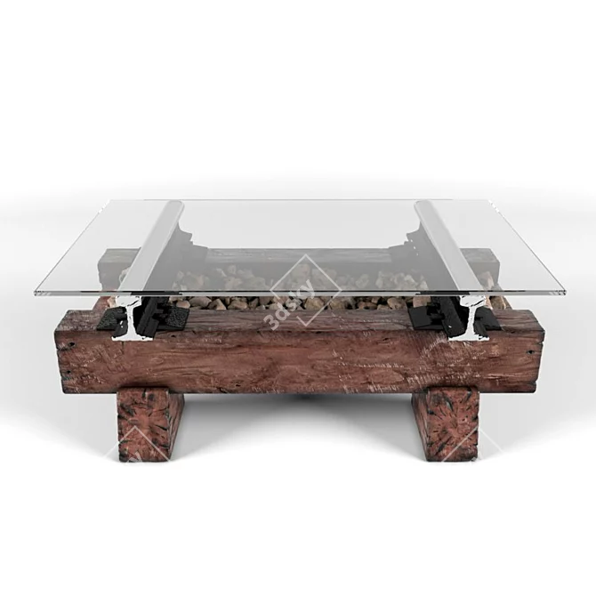 Rustic Sleeper Table 3D model image 2