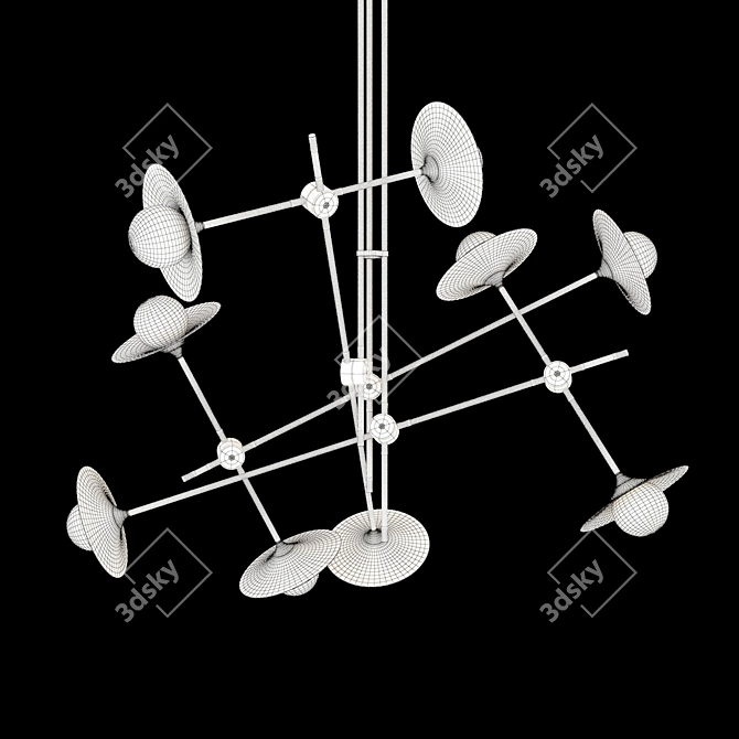 Disc Turbaya SS-9 Chandelier - Elegant Metal and Glass Lighting 3D model image 2