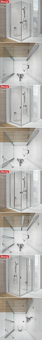 Ravak Chrome Corner Shower Enclosures 3D model image 1