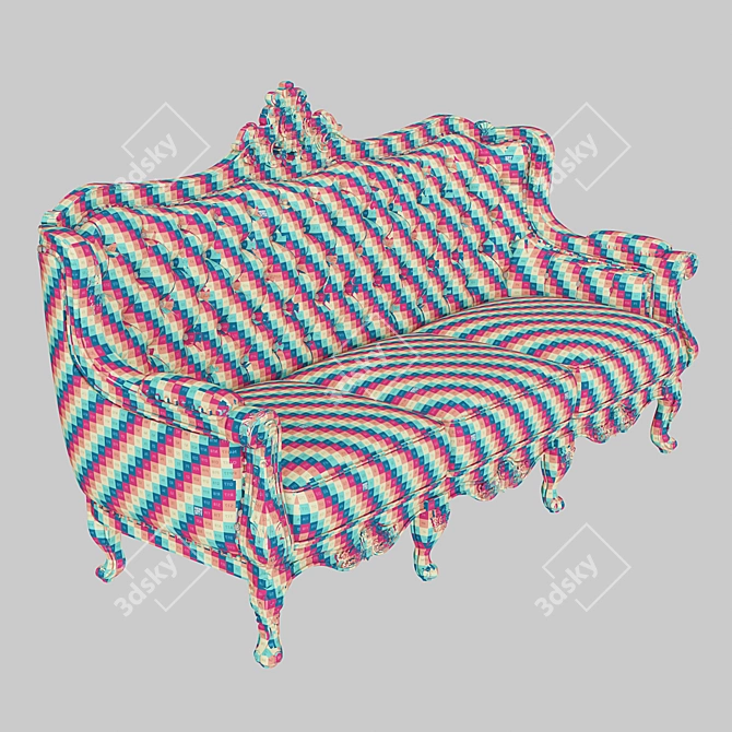 Cosy Comfort Velvet Sofa 3D model image 2