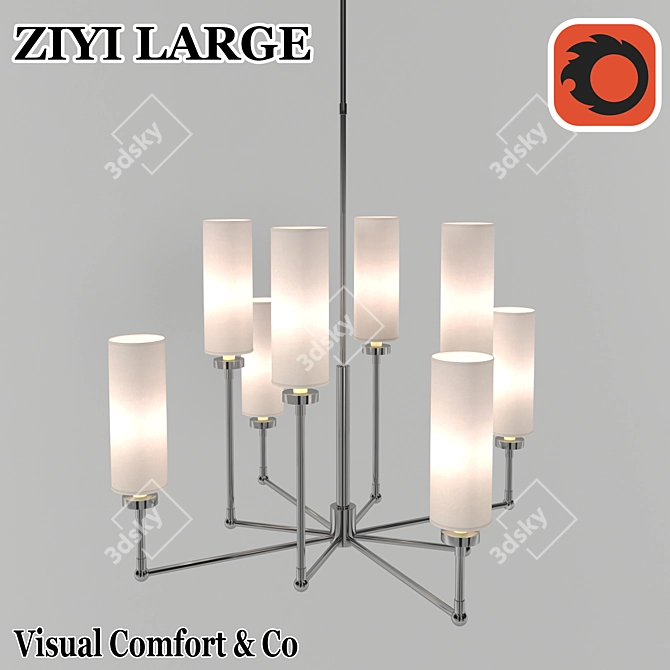 ZIYI Large Flush Mount Ceiling Light 3D model image 1