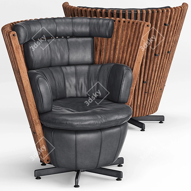 Tavarua Arm Chair & Ottoman Set 3D model image 2