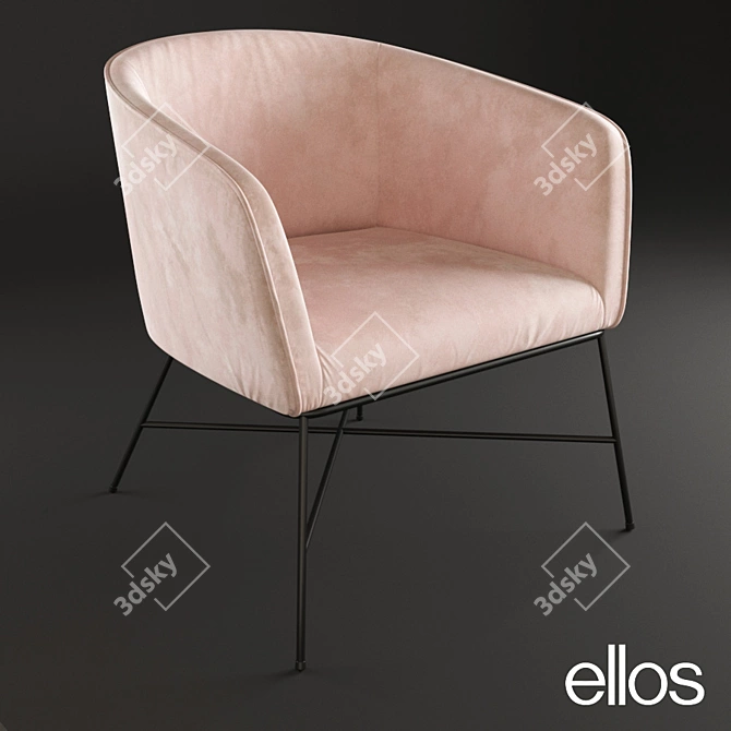 Ellos Palma Armchair: Comfort and Style 3D model image 1