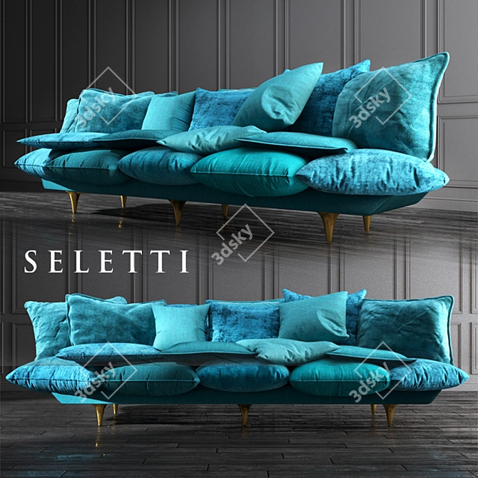 Seletti Comfy Blue Sofa: Modern Design, Ultimate Comfort 3D model image 2