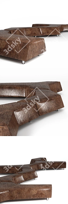 Modern Edge Pouf - Sleek Design & Superior Comfort 3D model image 2