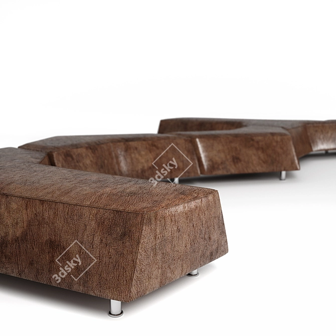 Modern Edge Pouf - Sleek Design & Superior Comfort 3D model image 4