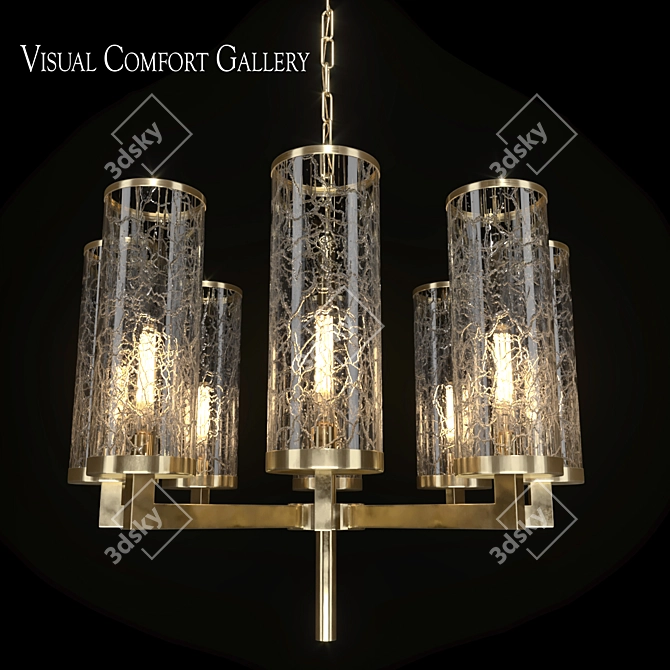 Liaison Vintage Brass Chandelier 3D model image 1