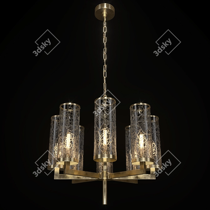Liaison Vintage Brass Chandelier 3D model image 2