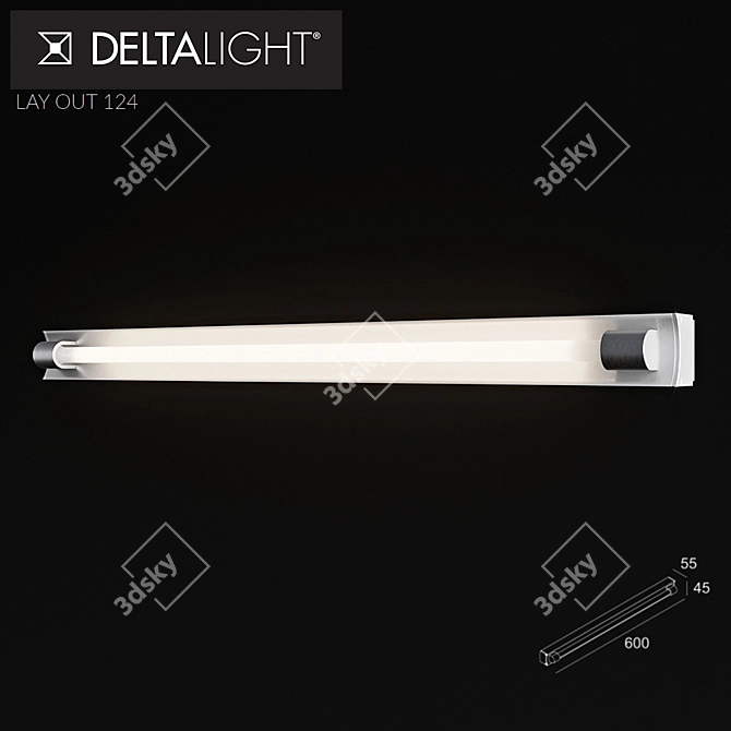 Delta Light LAY OUT 124: Sleek & Stylish Wall Sconce 3D model image 1