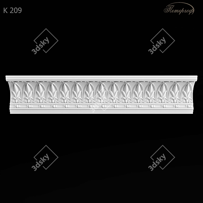 Elegant Petergof K209 Curtain Rod 3D model image 1