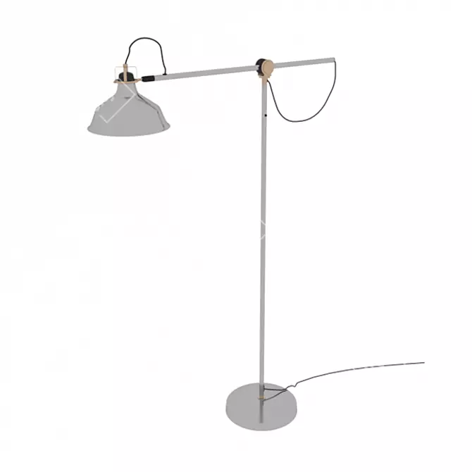 Sleek Steel Floor Lamp 3D model image 1