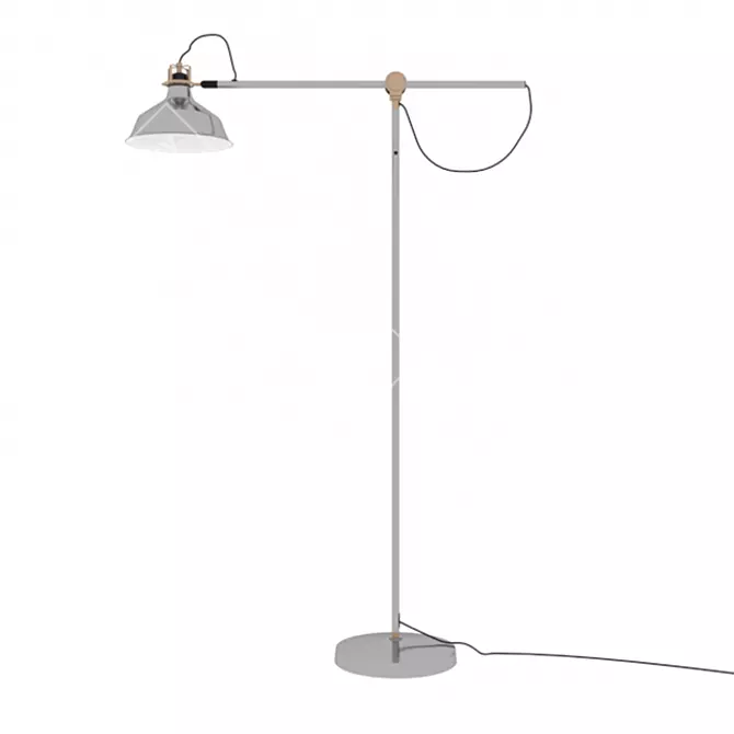 Sleek Steel Floor Lamp 3D model image 2