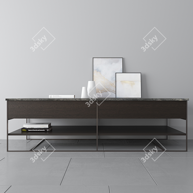 Sleek Bronze Console by Minotti 3D model image 1