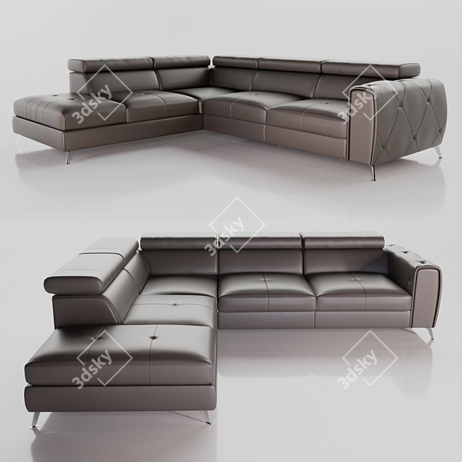 GALA Camelia: Stylish Corner Sofa with Sleeping Function 3D model image 1