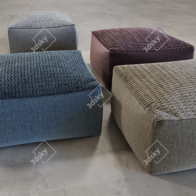 Adjustable Knit Pouf 3D model image 2