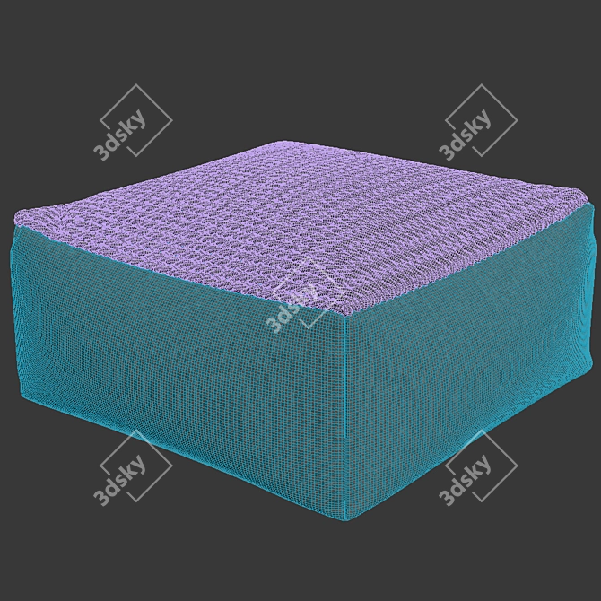 Adjustable Knit Pouf 3D model image 3