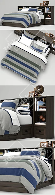 Keynes Storage Bed: Functional and Stylish 3D model image 2