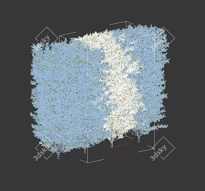 Versatile Ligustrum Hedge: Large & Modular 3D model image 3