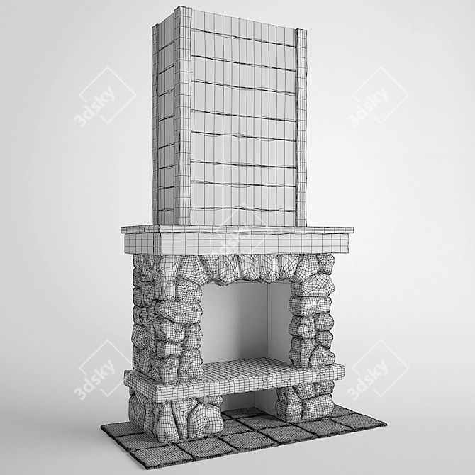 Stylish Fireplace Design 3D model image 2