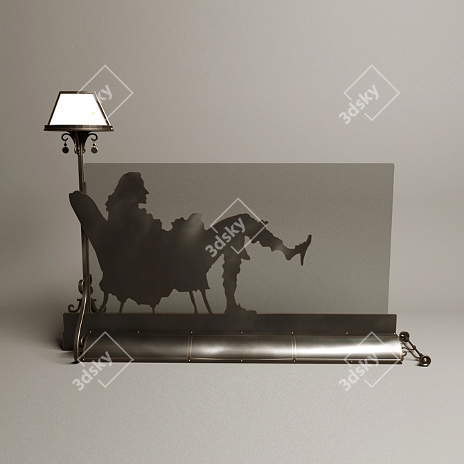 Classical Elegance: Mozart Fireplace Screen 3D model image 1